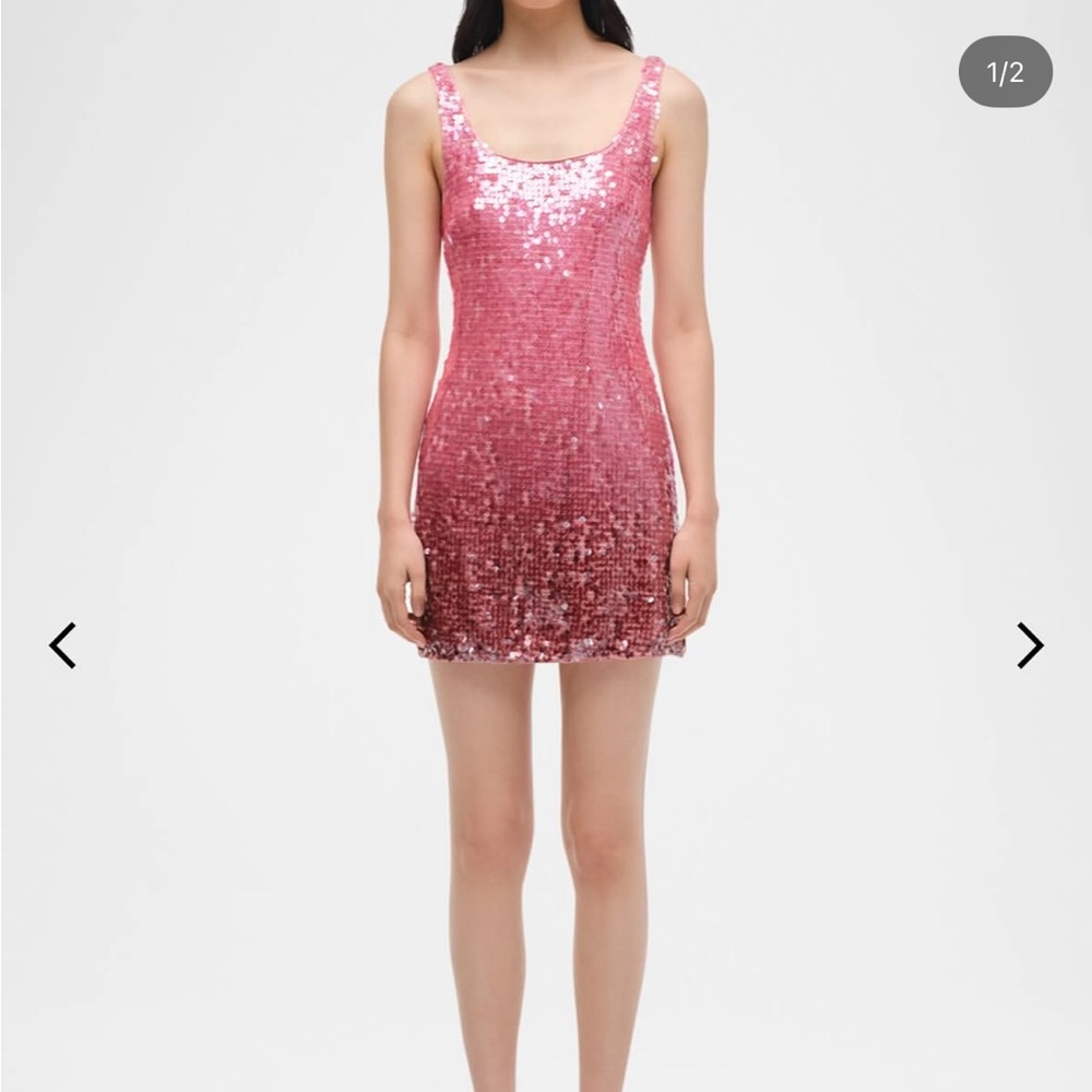 Pink Sequin Mini Dress
